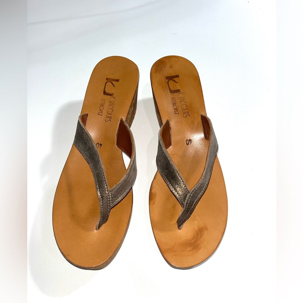 K Jacques St. Tropez Thong Wedge Sandal